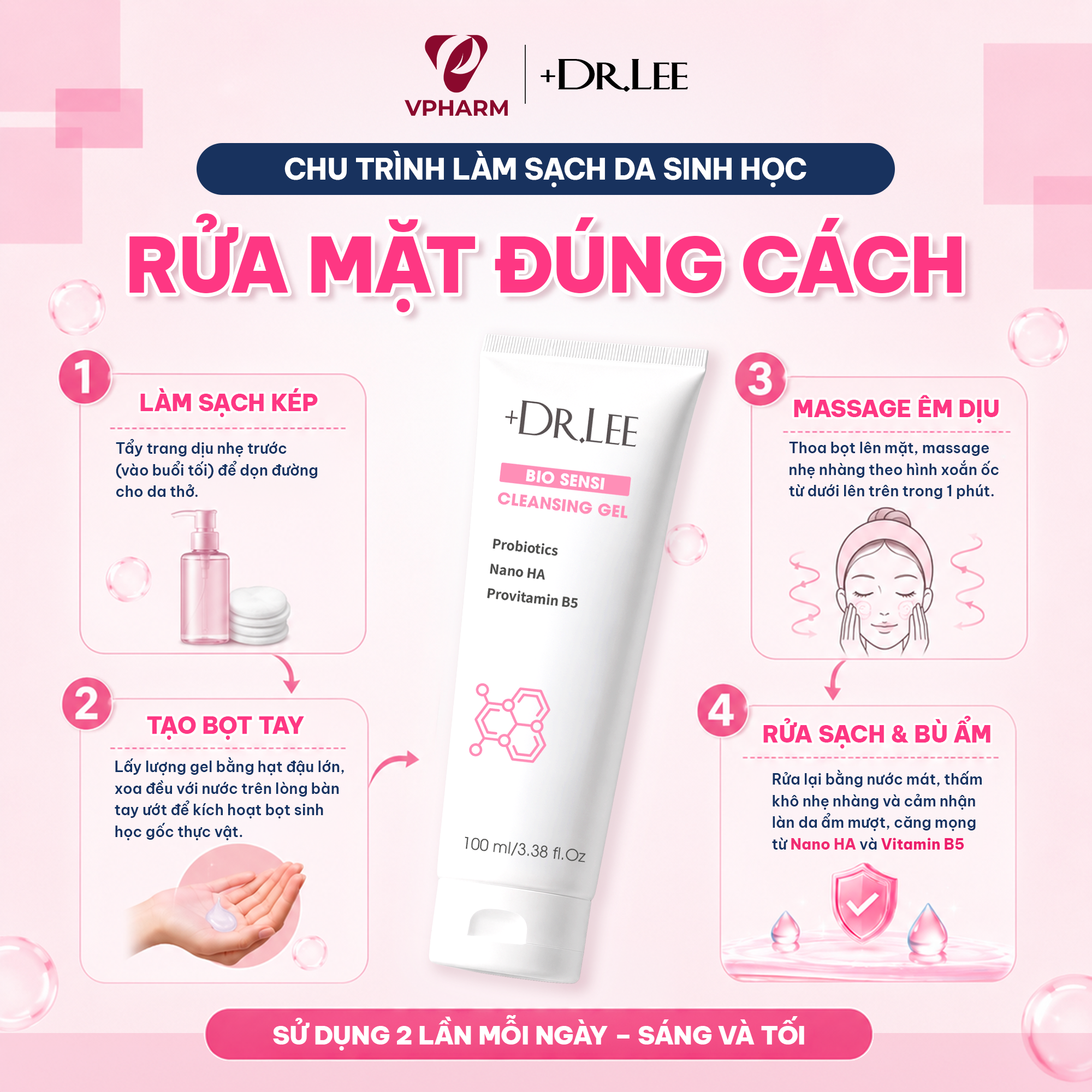 Gel rửa mặt sinh học drlee